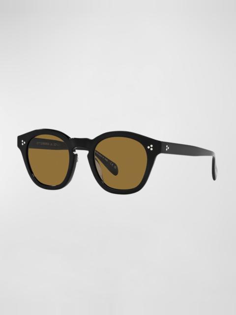 Oliver Peoples Boudreau L. A. Round Acetate & Plastic Sunglasses
