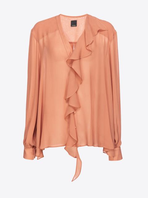PINKO BLOUSE WITH RUFFLED DETAILING