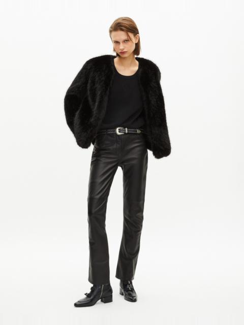 The Kooples BLACK FUR-EFFECT SHORT COAT