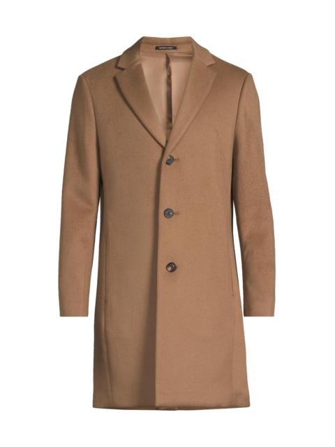 REISS Men's Gable Wool-Blend Topcoat - Light Brown