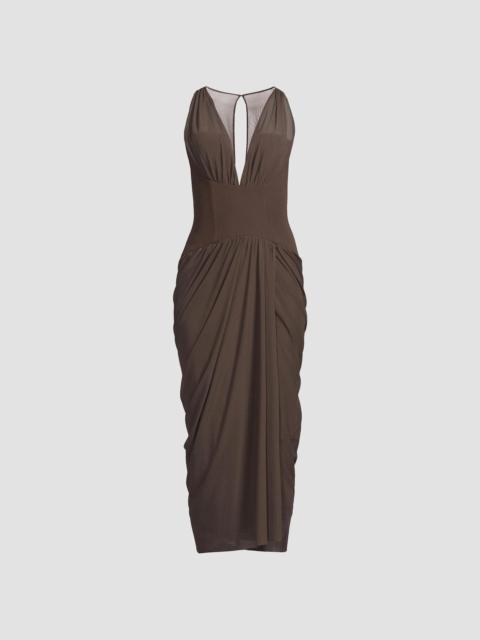 Black Halo Women's Elara Mesh Midi-Dress - Espresso