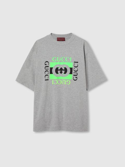 Cotton jersey T-shirt with Gucci print