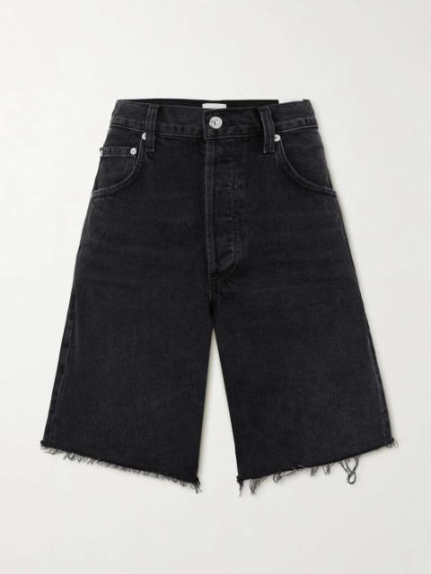 Citizens of Humanity Ayla frayed denim shorts Black