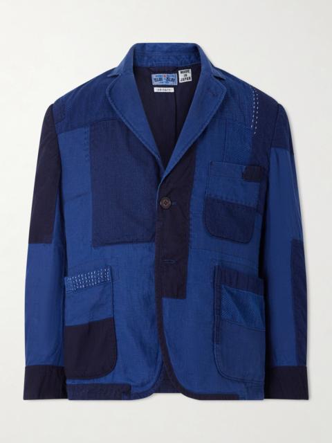 Blue Blue Japan Nenrin Indigo-Dyed Patchwork Linen Blazer