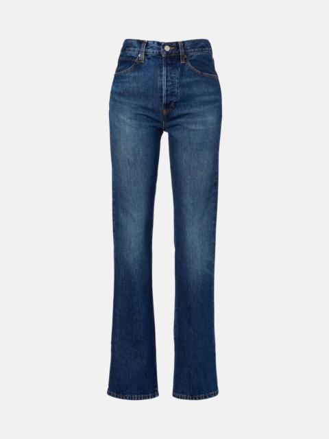 FRAME Vertical high-rise straight jeans
