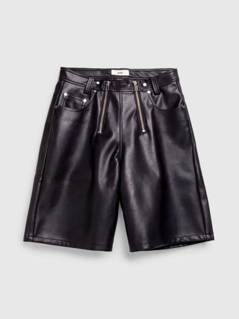 GmbH GmbH – Zoran Eco Faux Leather Shorts Black