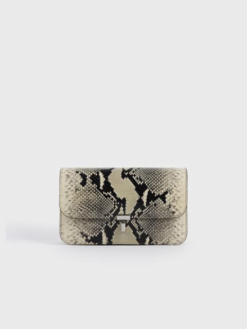 TOTEME T-lock python-embossed crossbody black/ecru