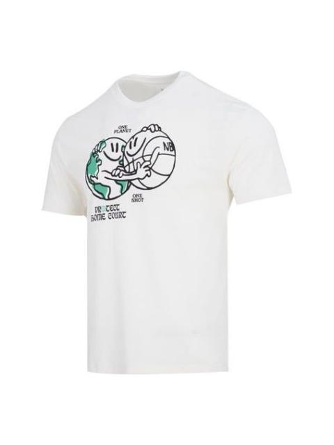 Nike Nike Basketball Earth Pattern Printing Round Neck Short Sleeve White DM1318-901