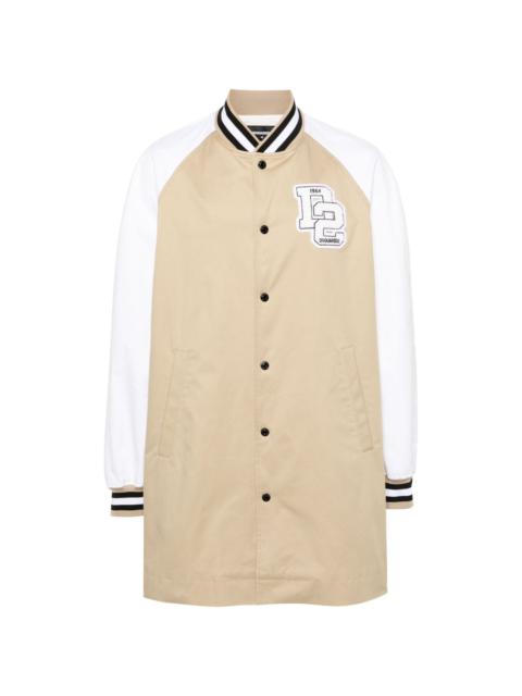 DSQUARED2 logo-patch mid-length coat