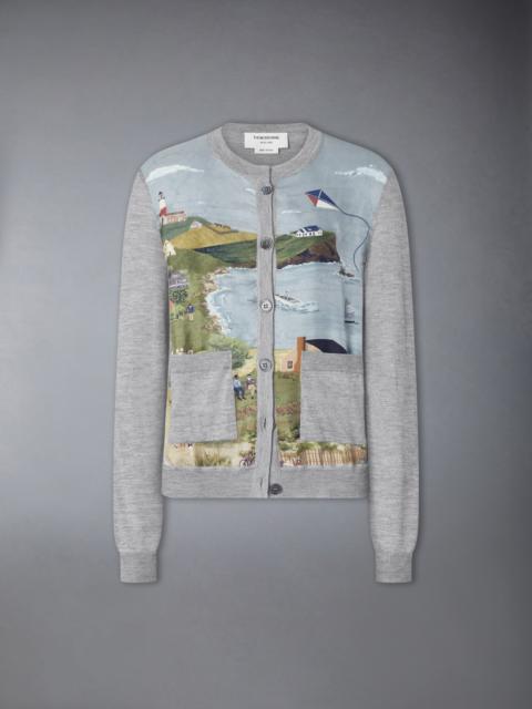 Thom Browne NANTUCKET SCENIC CASHMERE SILK CARDIGAN