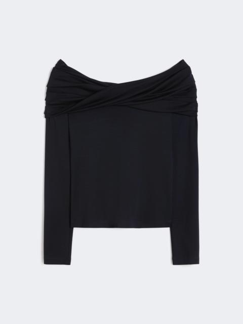 Max Mara Wool off-the-shoulder top - ULTRAMARINE