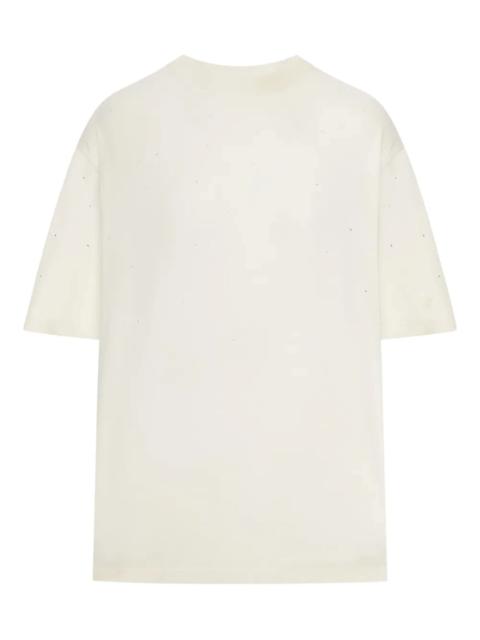 Golden Goose STAR T-SHIRT WITH RHINESTONE AND LOGO PRINT ON THE BACK