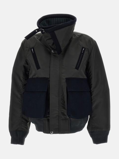 sacai NYLON TWILL AND MELTON WOOL JACKET