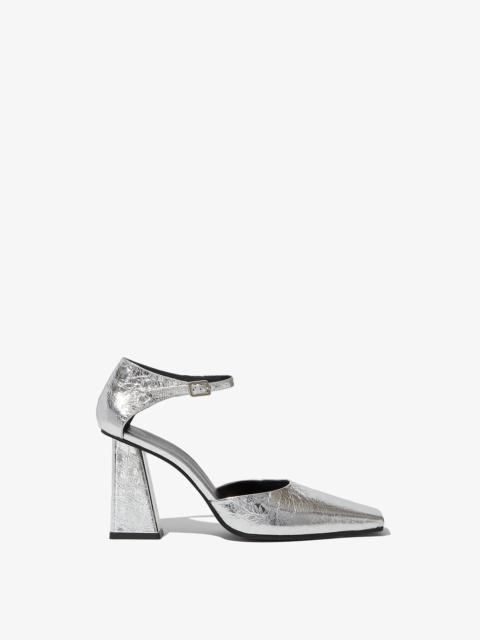 Proenza Schouler Quad Ankle Strap Pumps in Crinkled Metallic