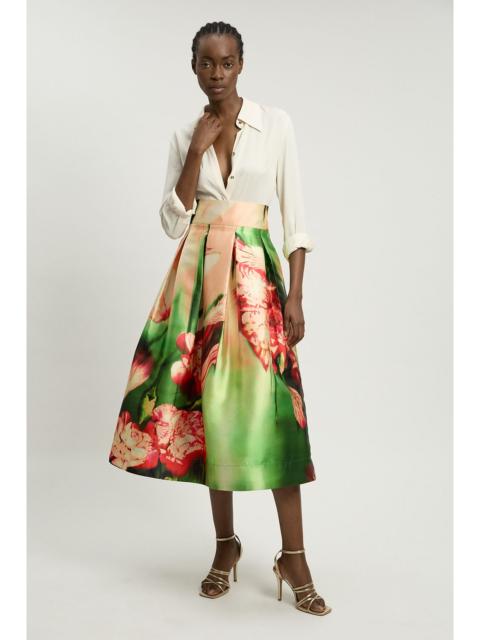 KAREN MILLEN Blurred Orchid Woven Twill Prom Skirt