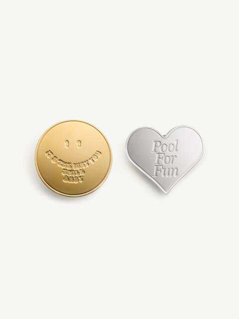 MM6 Maison Margiela Souvenir sticker two-tone earrings