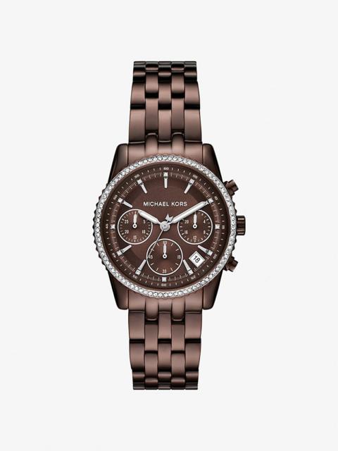 MICHAEL KORS Mini Bryant Pavé Brown-Tone Watch
