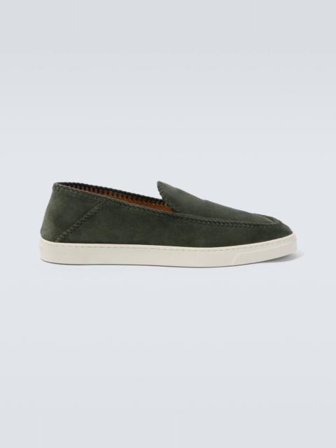 Suede slip-on shoes