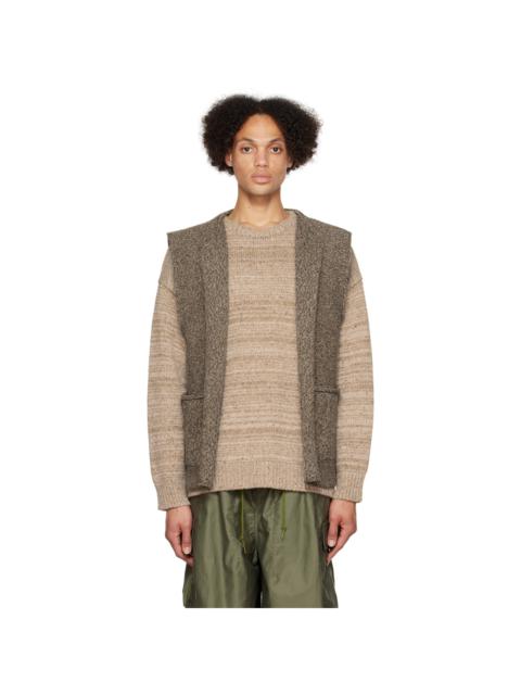 Satta Brown Rolled Edge Cardigan