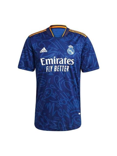 adidas Real Madrid Away Player Edition Soccer/Football Sports Short Sleeve Jersey Blue GM6775