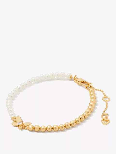 kate spade Social Butterfly Pearl And Gold Bead Bracelet