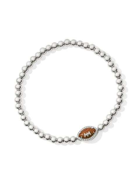 KENDRA SCOTT Football Silver Stretch Bracelet in Orange Goldstone
