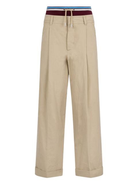 DSQUARED2 pleated embroidery-logo trousers