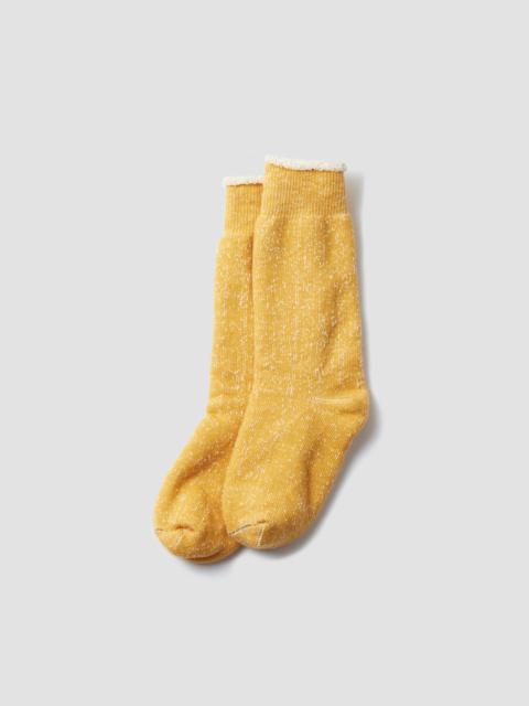 Nigel Cabourn Rototo Double Face Crew Knitted Sock in Yellow