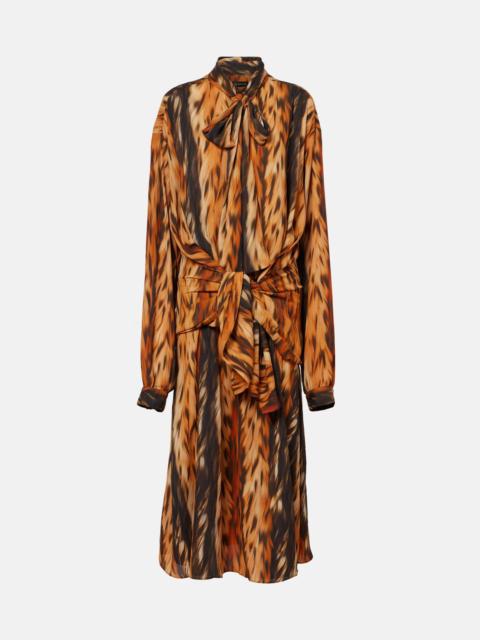 BALENCIAGA Printed crêpe midi dress