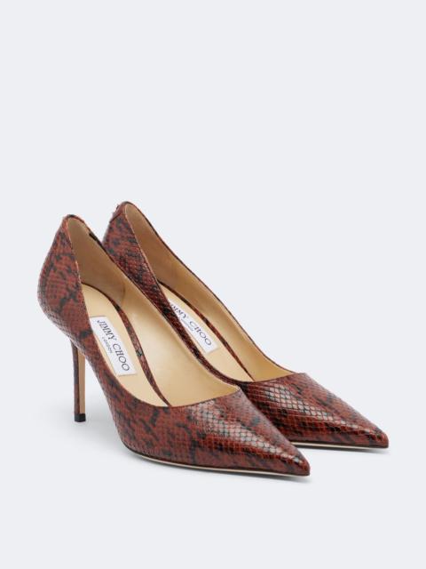 JIMMY CHOO Love snake-effect leather pumps