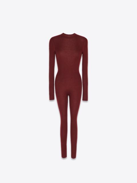 SAINT LAURENT long-sleeved jumpsuit in cashmere, wool and silk