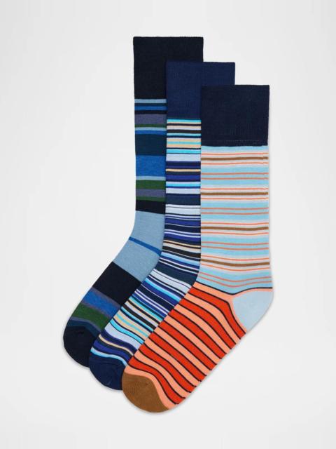 Paul Smith 3-Pack Striped Cotton-Blend Socks