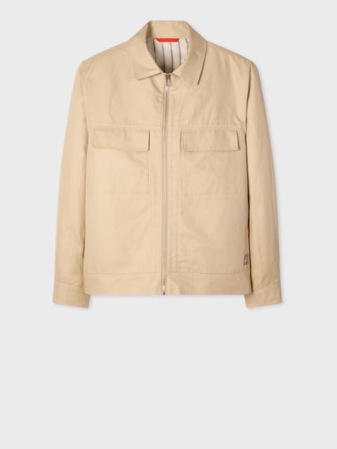 Paul Smith Ecru Cotton-Linen Zip Overshirt