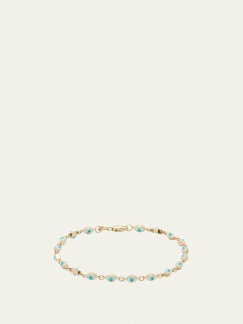 SYDNEY EVAN Mini Enamel Evil Eye Eternity Bracelet