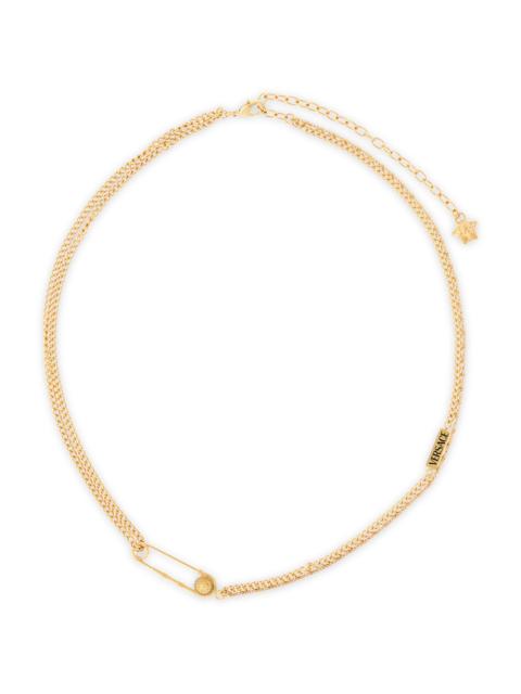 VERSACE Women's Goldtone Or Silvertone Safety Pin Pendant Necklace - Versace Gold