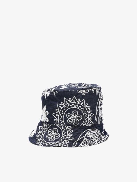 Engineered Garments Inidgo Floral Denim Bucket Hat