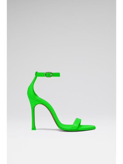 Amina Muaddi KIM SANDAL 105 FLUO GREEN SNAKE