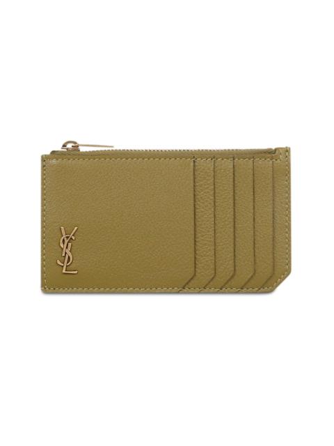 ZIPPED CARDHOLDER OLIVE/GOLD