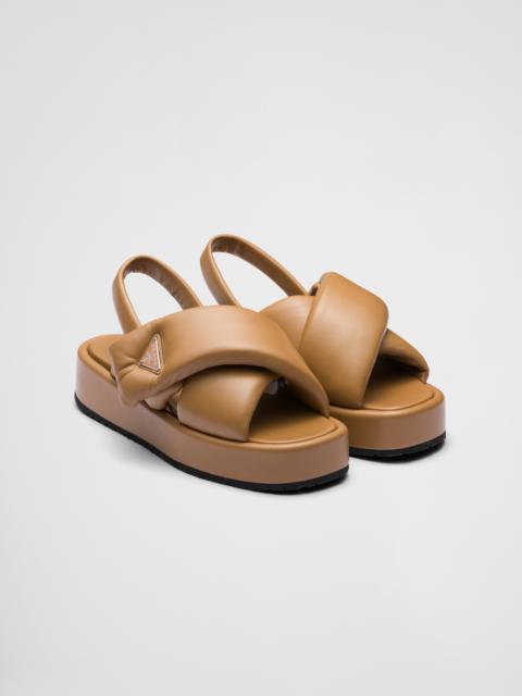 Prada Soft padded nappa leather wedge sandals
