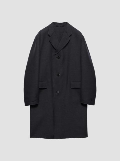 Prada Men's Single-Breasted Wool and Silk Coat - Grey