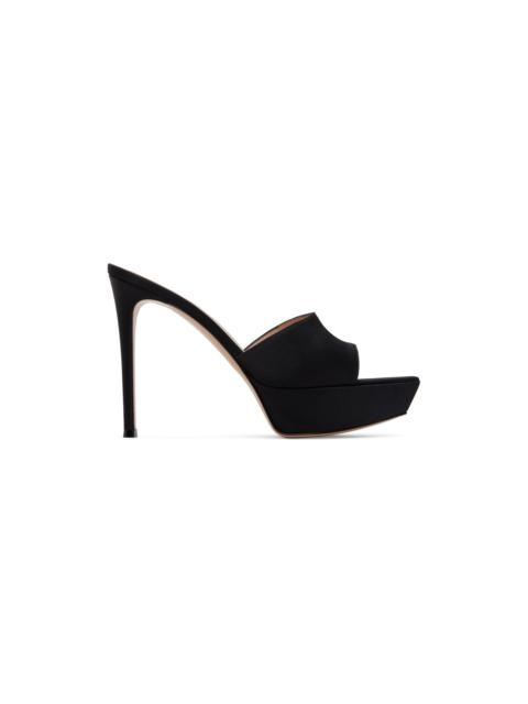 Black Platform Heeled Sandals