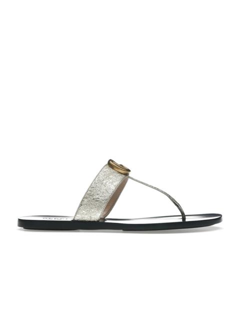 GUCCI Leather thong sandal with Double G