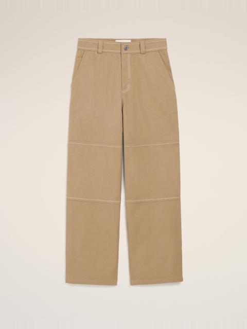 AMI Paris BEIGE COTTON WORKER TROUSERS