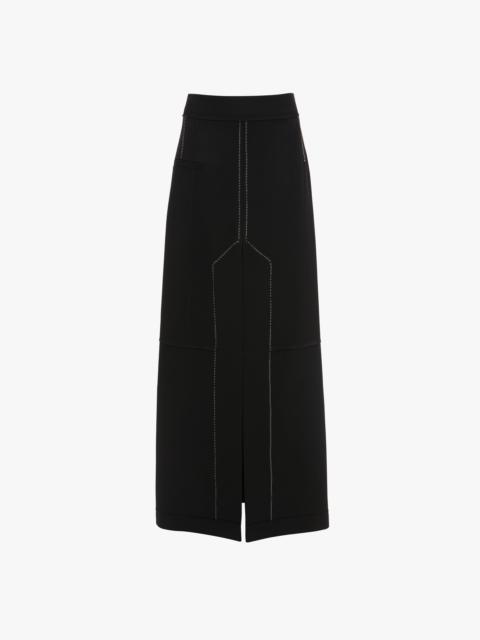 Deconstructed Floor-Length Skirt In Black