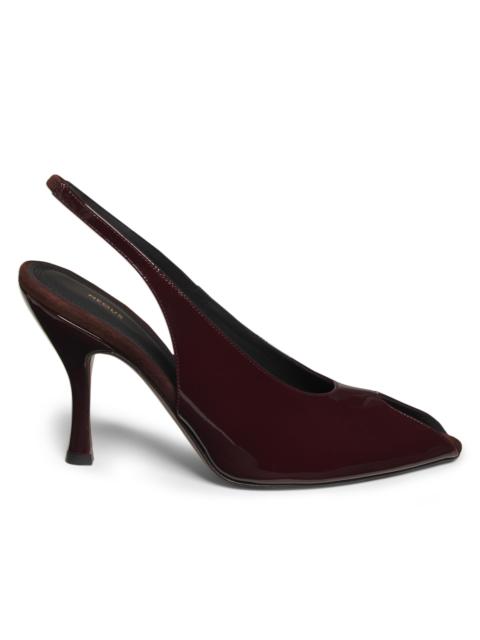 NEOUS Women's Hamal 85MM Patent Leather Peep-Toe Slingback Pumps - Dark Chocolate