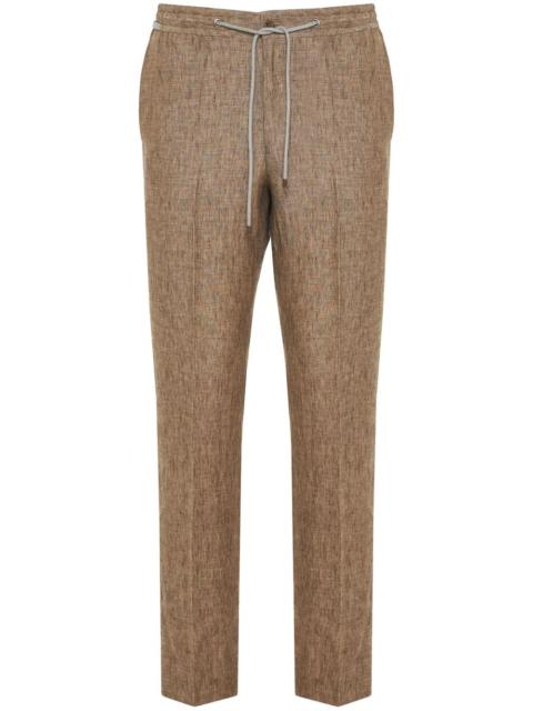 CORNELIANI drawstring linen trousers