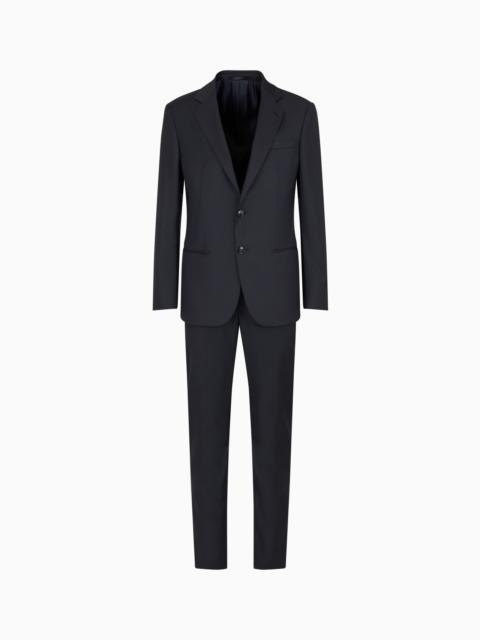 GIORGIO ARMANI Soho line single-breasted suit in a virgin wool canneté-effect jacquard weave