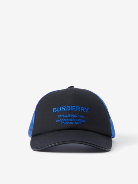 Burberry Horseferry Motif Cotton and Mesh Baseball Cap