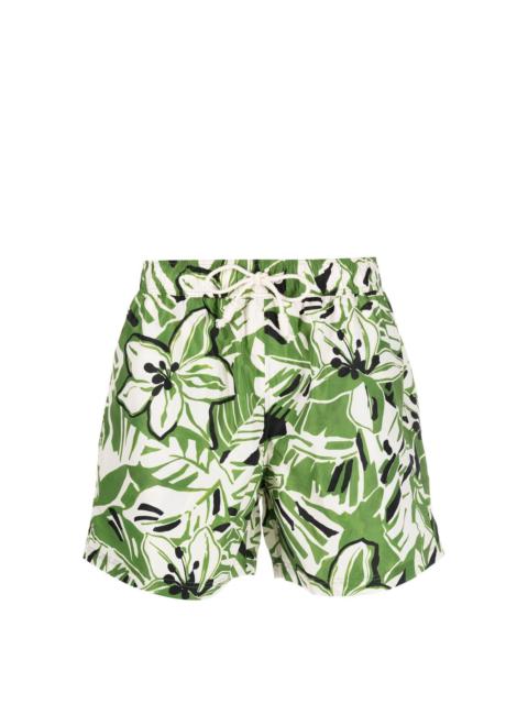 floral-print drawstring swim shorts