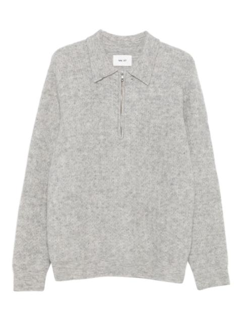 NN07 Alfie zip-neck polo shirt